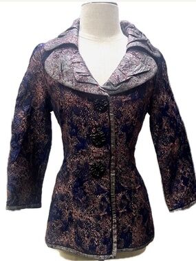 NWT An Ren New York Navy/Gray/Red Classic Jacket